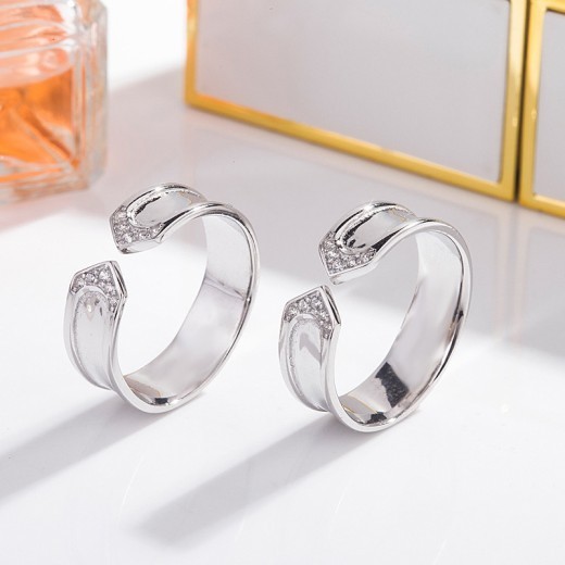 Anillo de doble punta moderno de plata esterlina S925
