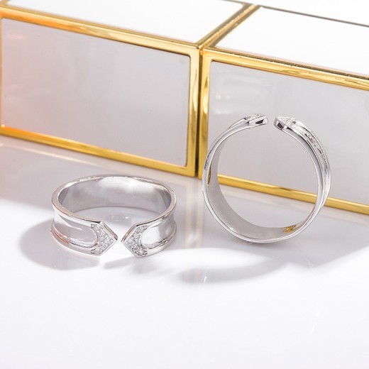 Anillo de doble punta moderno de plata esterlina S925