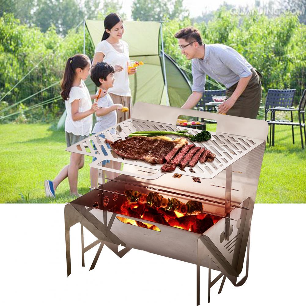 Parrilla individual portátil para exteriores de acero inoxidable