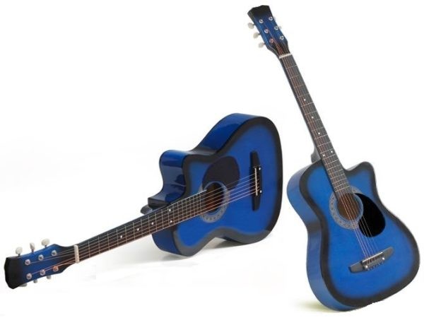 Guitarra acústica de 38" con estuche de transporte