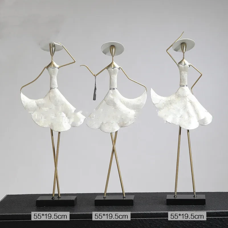Figura de bailarina de cerámica para decoración del hogar, sala de estar, TV, entrada, etc.