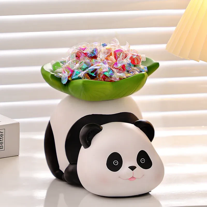 Bandeja de almacenamiento de panda para entrada, regalo de inauguración de la casa, decoración de panda para el hogar, decoración de la sala de estar