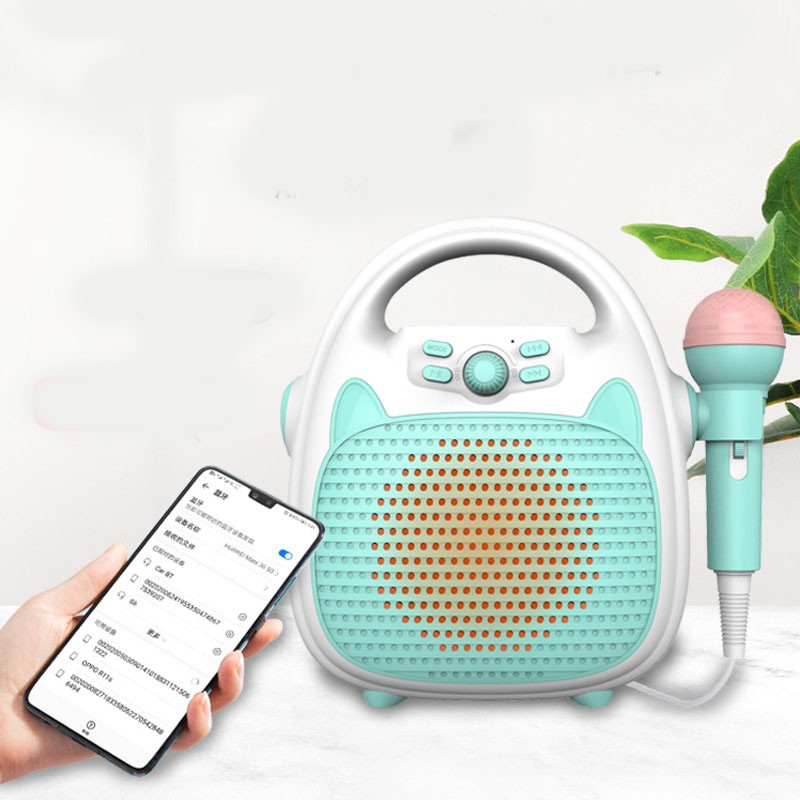 Máquina de karaoke con Bluetooth para niños, altavoces, micrófonos, juguetes portátiles recargables