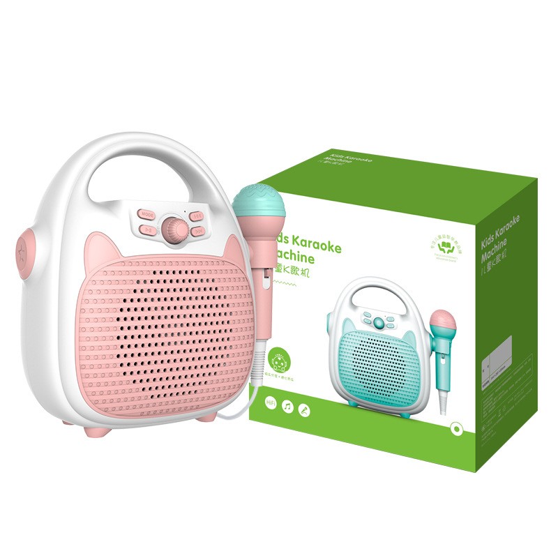 Máquina de karaoke con Bluetooth para niños, altavoces, micrófonos, juguetes portátiles recargables