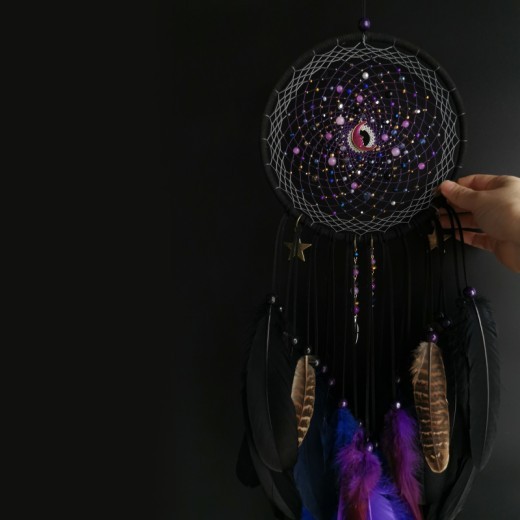 Atrapasueños hecho a mano, decoración del hogar, decoración de dormitorio bohemio