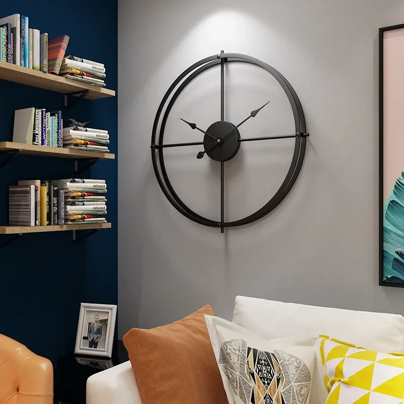 Reloj de metal para sala de estar, reloj decorativo para estudio.