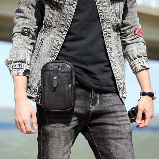 Bolso bandolera de cuero de un solo hombro para hombre y mujer