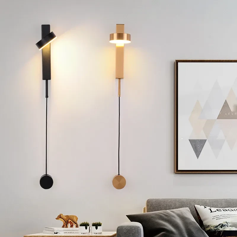 Lámpara de pared con atenuación y decoración sencilla con interruptor para sala de estar creativa