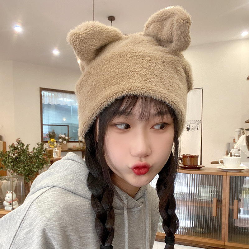 Gorro cálido de felpa polar de invierno para jóvenes de Net Red Ruffian