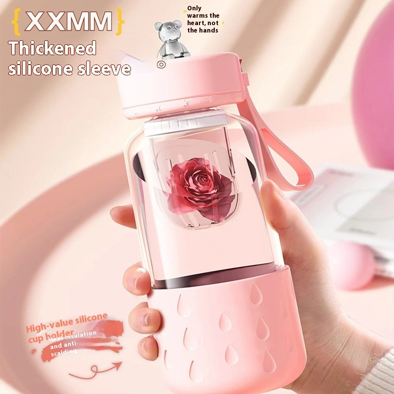 Taza de agua de vidrio magnética con separación de agua para té, sellada sin fugas, vaso con infusor, botella de agua con filtro para té