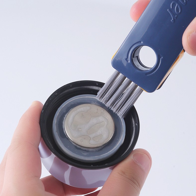 Cepillo limpiador de huecos para botellas 4 en 1, multifuncional, para limpiar vasos, botellas de agua, minicepillo de silicona en forma de U, utensilios de cocina.