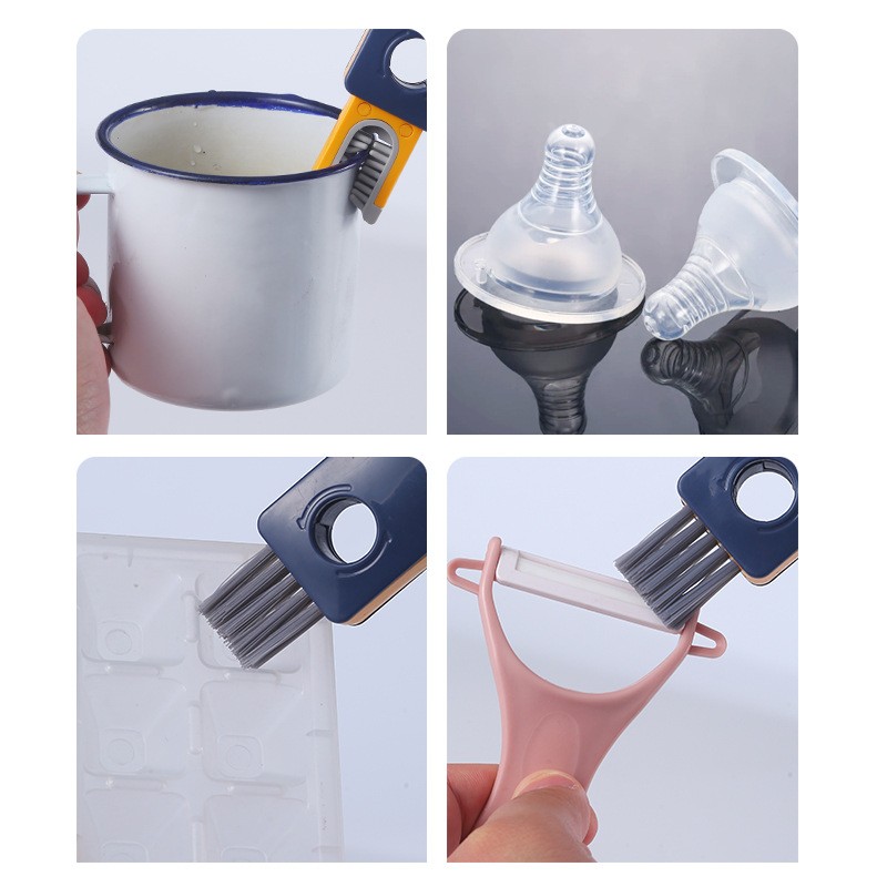 Cepillo limpiador de huecos para botellas 4 en 1, multifuncional, para limpiar vasos, botellas de agua, minicepillo de silicona en forma de U, utensilios de cocina.