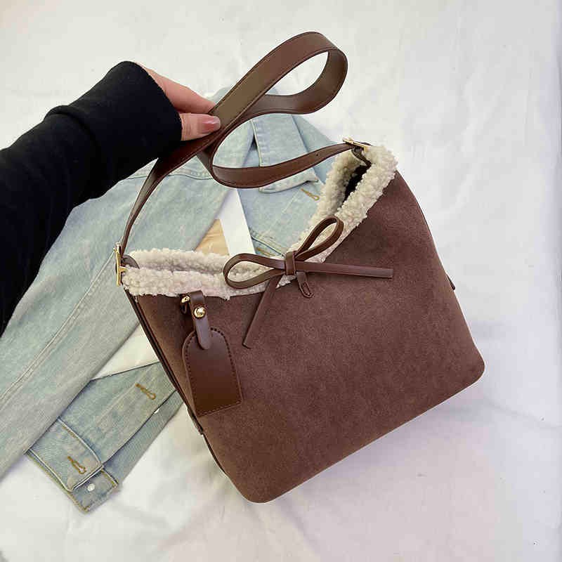 Bolso de viaje retro de ante de gran capacidad