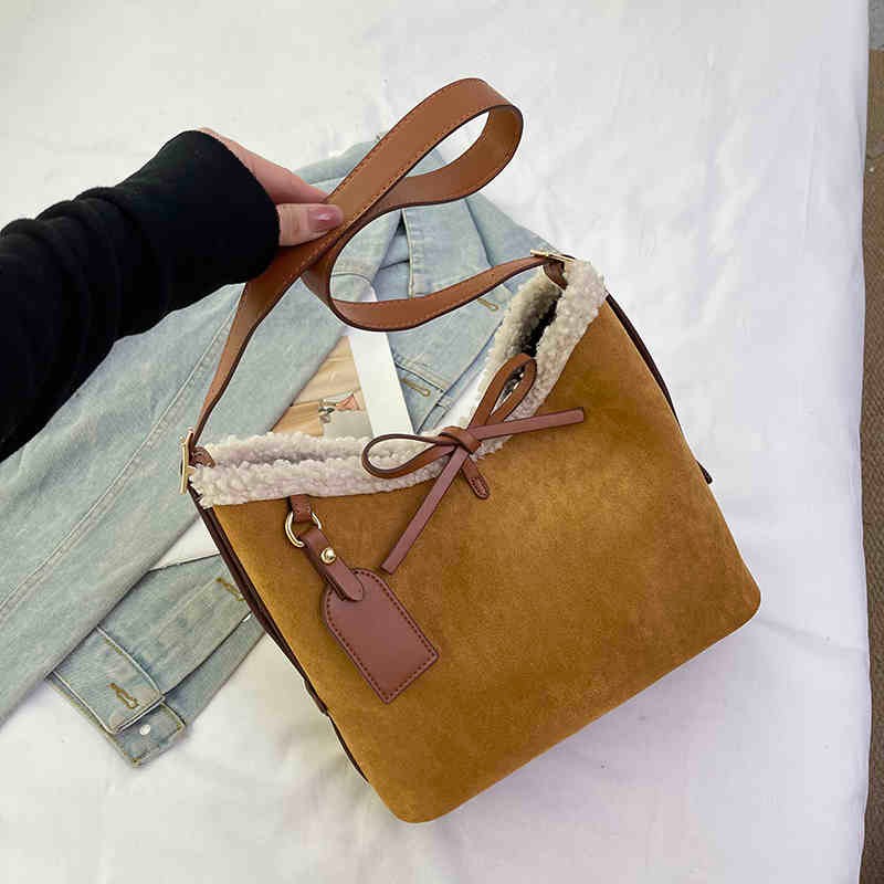 Bolso de viaje retro de ante de gran capacidad