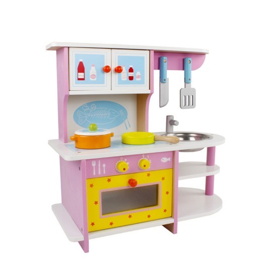 Simulación de cocina de madera para niños