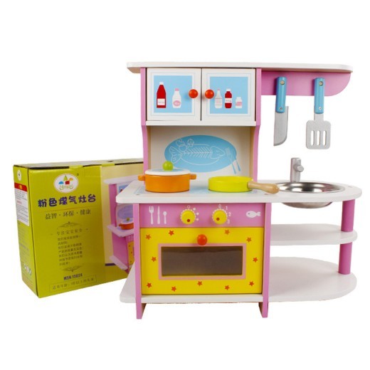 Simulación de cocina de madera para niños