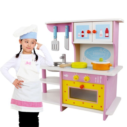 Simulación de cocina de madera para niños