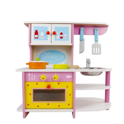 Simulación de cocina de madera para niños