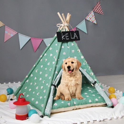 Perrera para mascotas tipo tienda de campaña