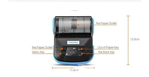 Impresora térmica de billetes inalámbrica Bluetooth de 80 mm para llevar