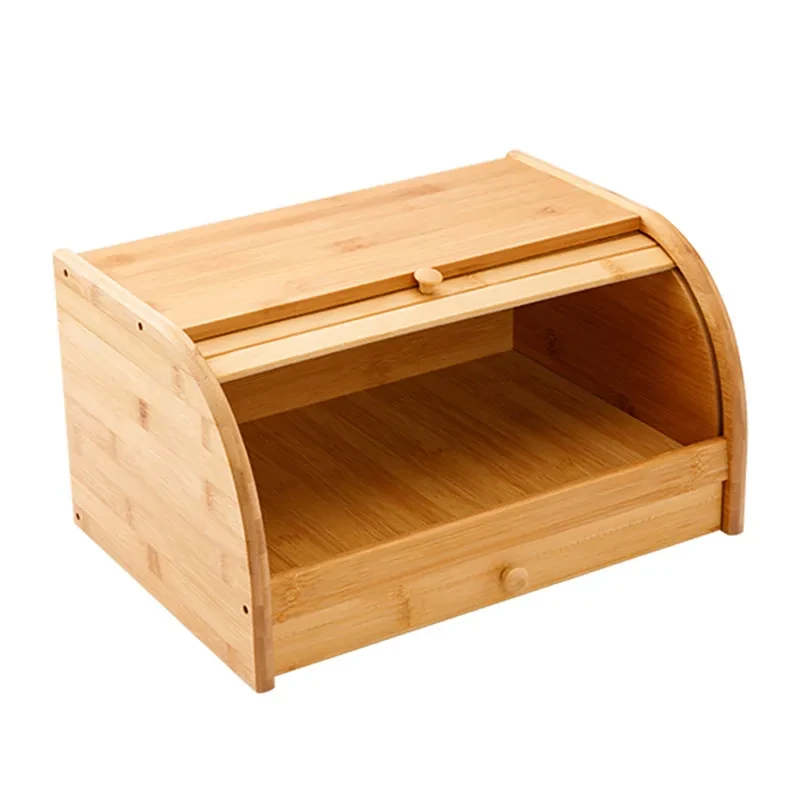 Caja de almacenamiento de alimentos de cocina de moda de bambú multifuncional