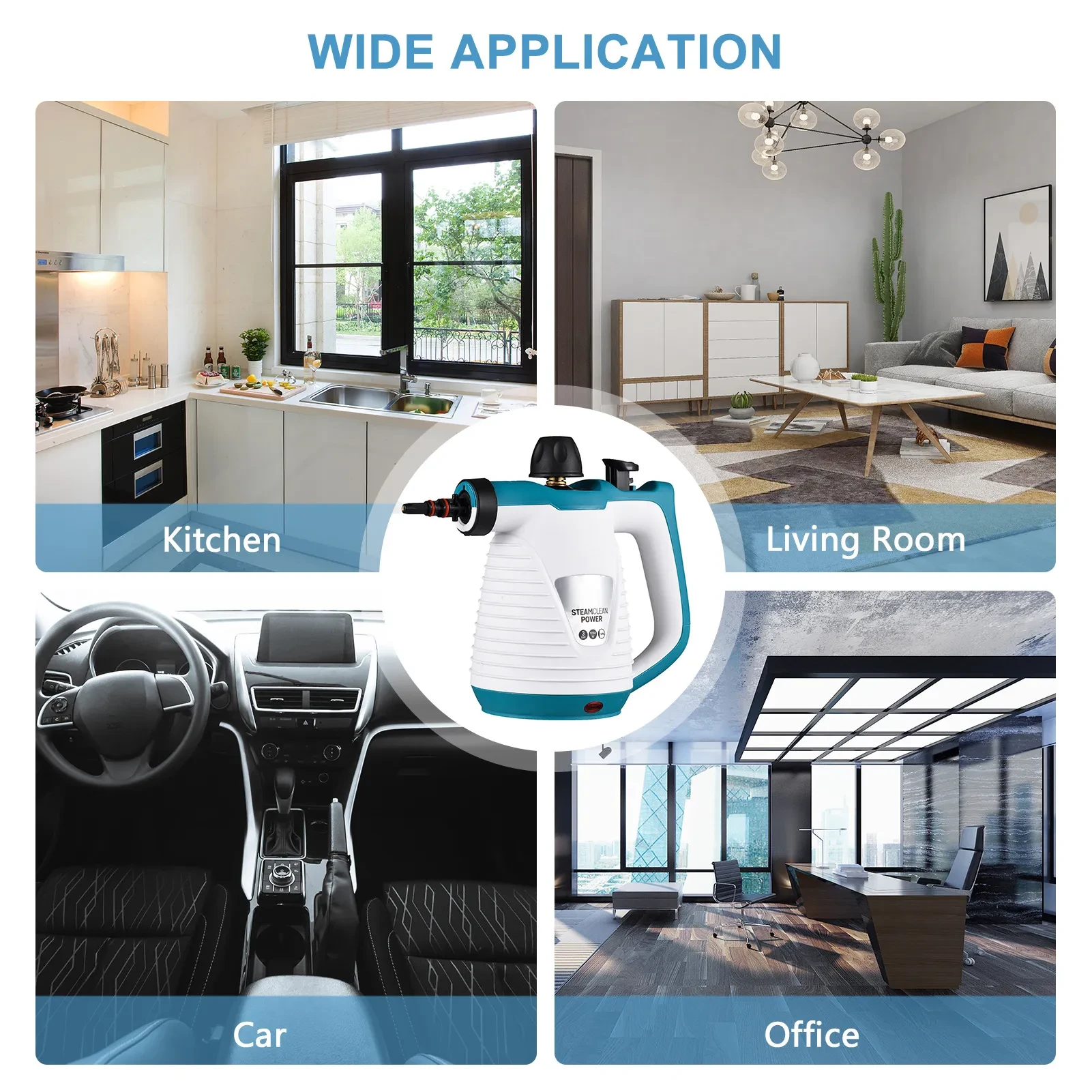 Limpiador a vapor multifuncional para descontaminación de cocinas