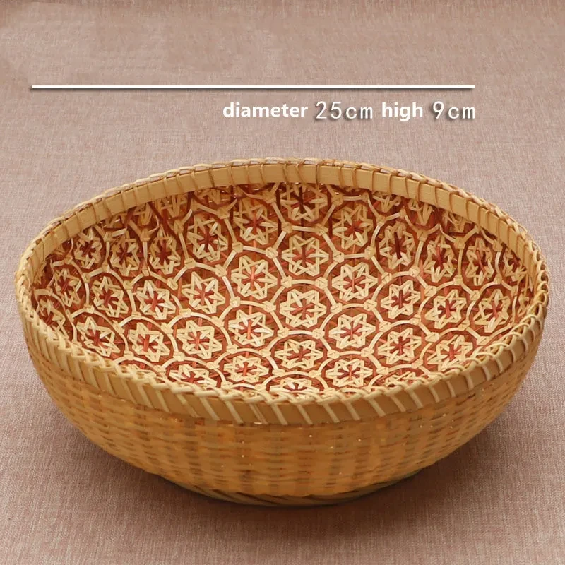 Cesta de fruta de bambú para almacenar frutas, cesta de ratán para cocina y hogar.