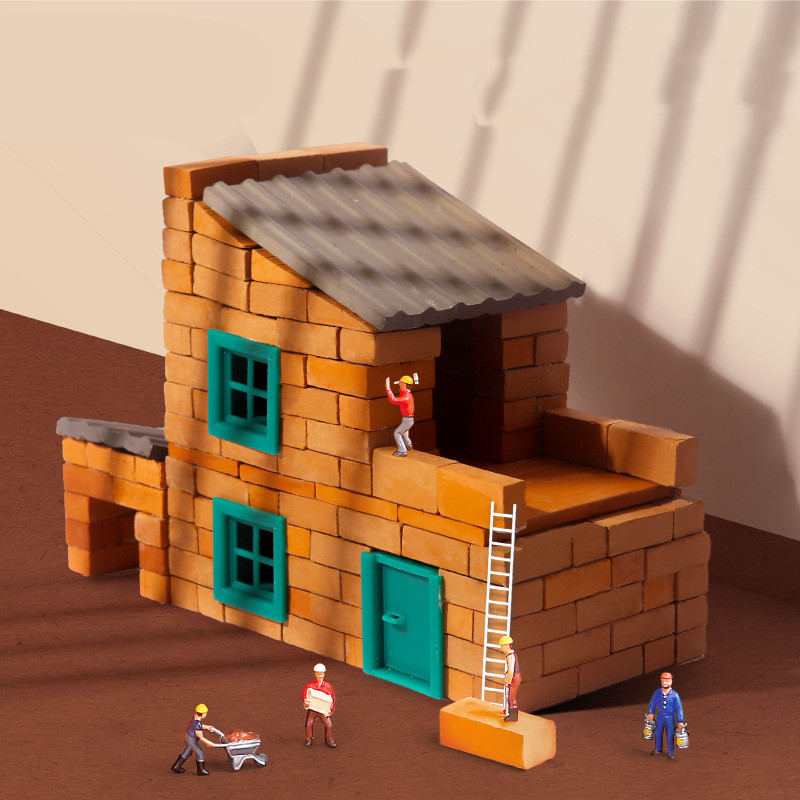 Juguetes para niños hechos a mano, modelos para construir casas, juguetes para jugar a las casitas