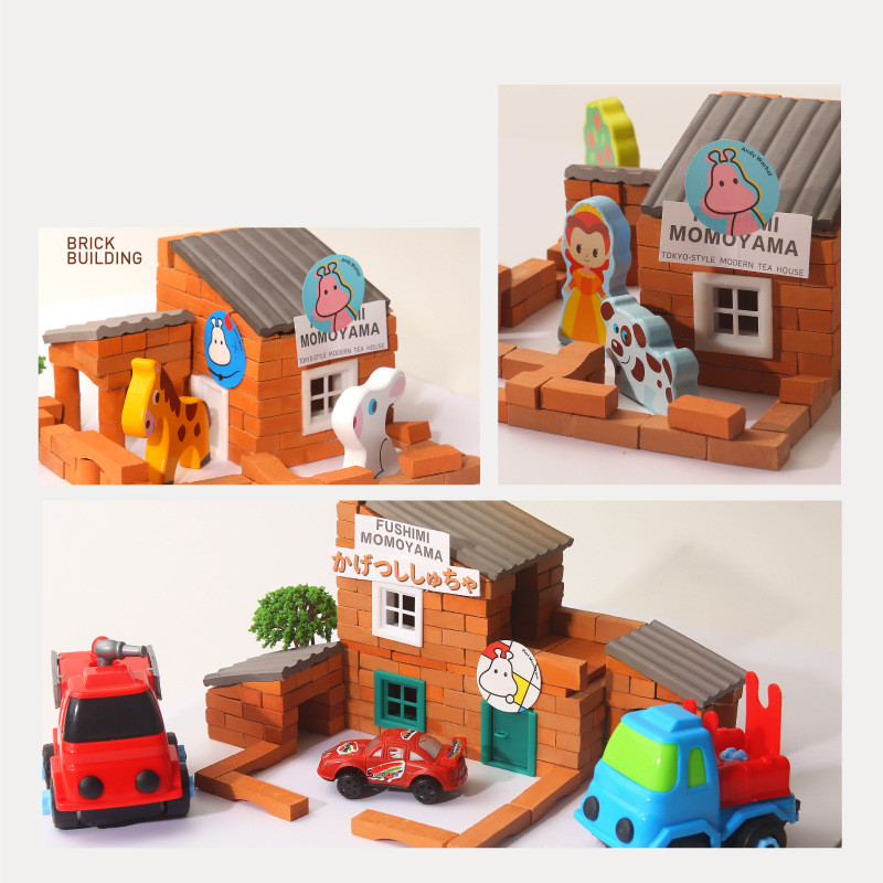 Juguetes para niños hechos a mano, modelos para construir casas, juguetes para jugar a las casitas