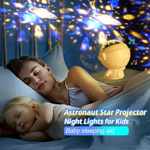 Proyector de estrellas de galaxia, luz nocturna de cielo estrellado, lámpara de astronauta, decoración de habitación, regalo para niños, bebés, Navidad, proyección de astronauta