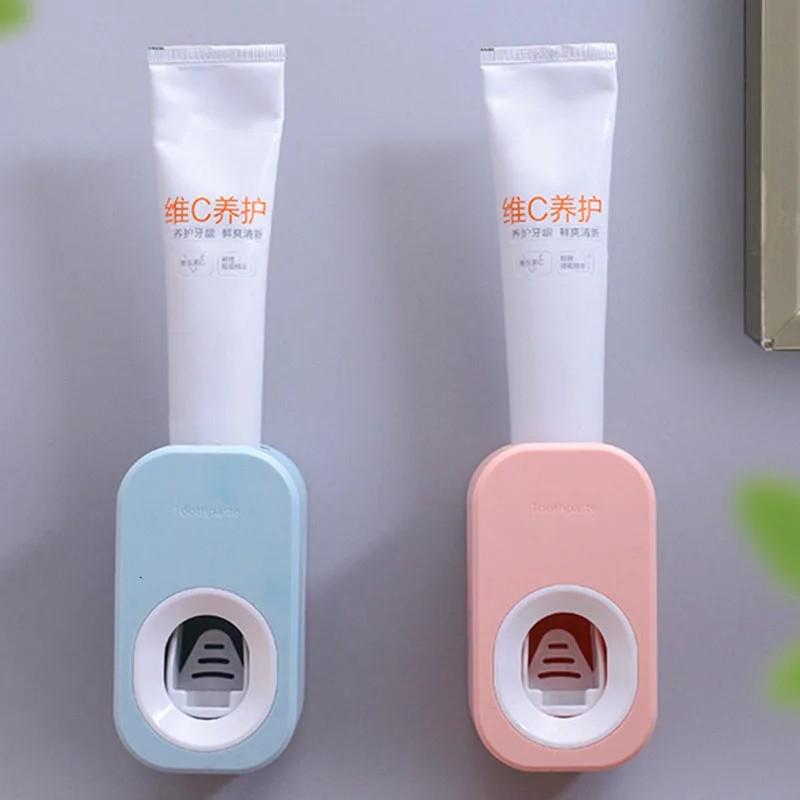 Dispensador automático de pasta de dientes y soporte para cepillos de dientes