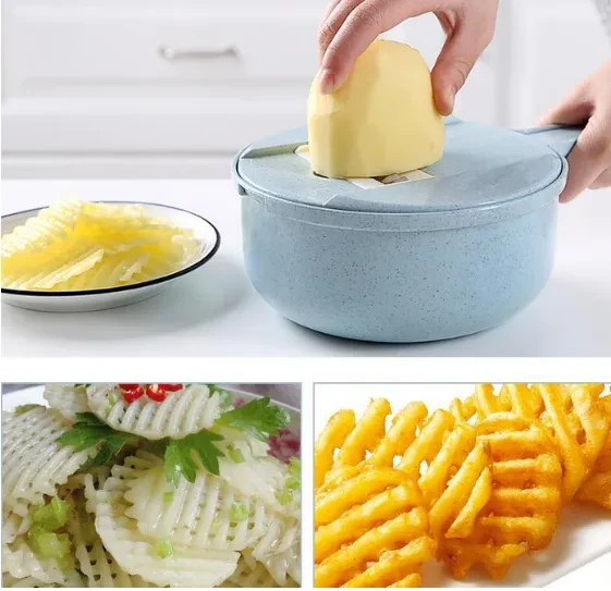 Mandolina cortadora de verduras 8 en 1