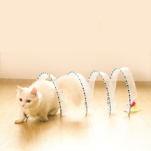 Almacenamiento plegable de juguetes tipo túnel para gatos