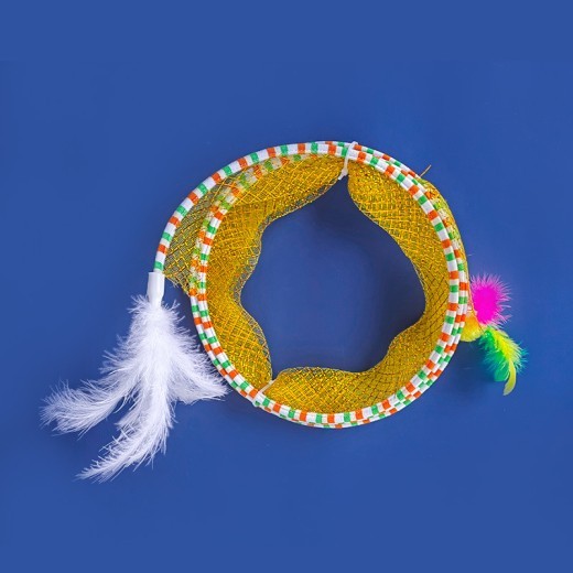 Almacenamiento plegable de juguetes tipo túnel para gatos