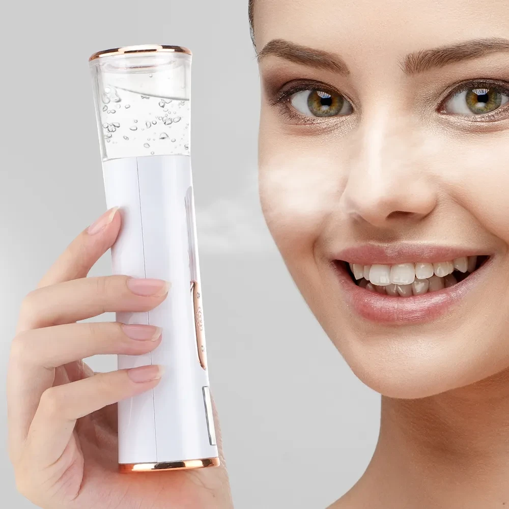Humidificador facial hidratante con iones negativos y spray frío