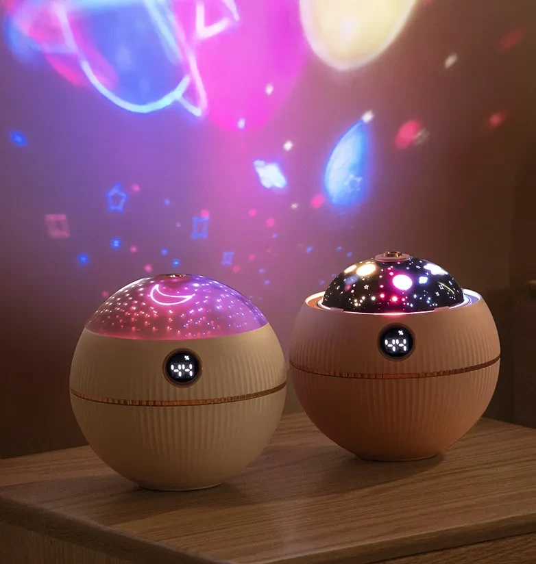 Nuevo humidificador portátil con proyección de estrellas y pulverizador USB.
