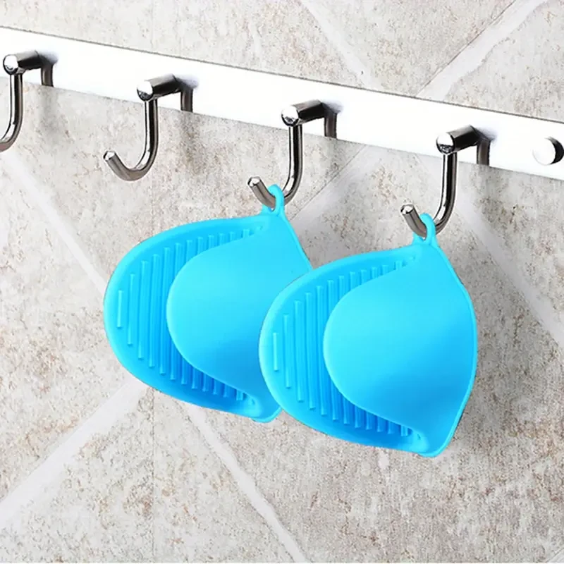 Juego de 2 manoplas de silicona para horno, resistentes al calor, de goma, para freidora de aire y mini ollas, para cocinar y hornear.