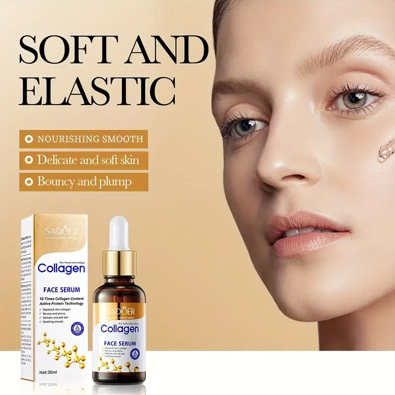 Set de cuidado facial con colágeno, 6 piezas para mujer, reafirmante, suave e hidratante. Incluye suero, crema facial, crema para ojos, tónico y loción limpiadora.