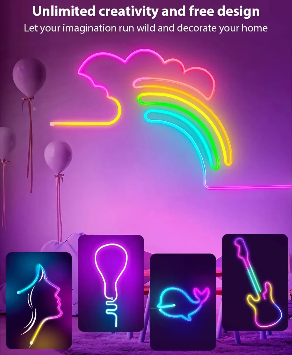 Luz LED inteligente con control de aplicaciones y tira de neón para grafiti