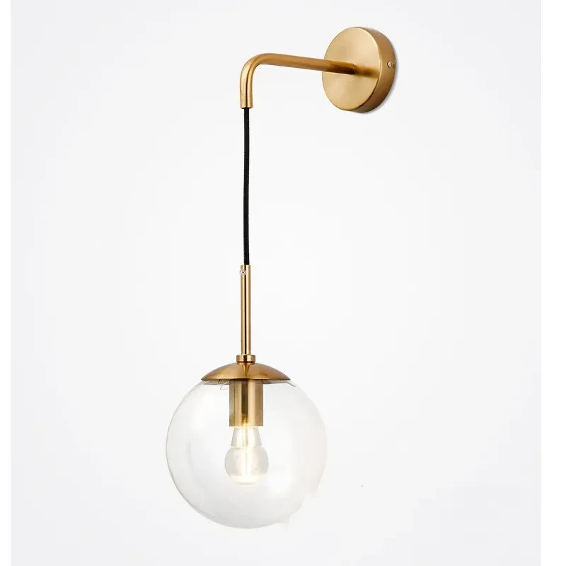 Lámpara de pared de cristal nórdica para sala de estar
