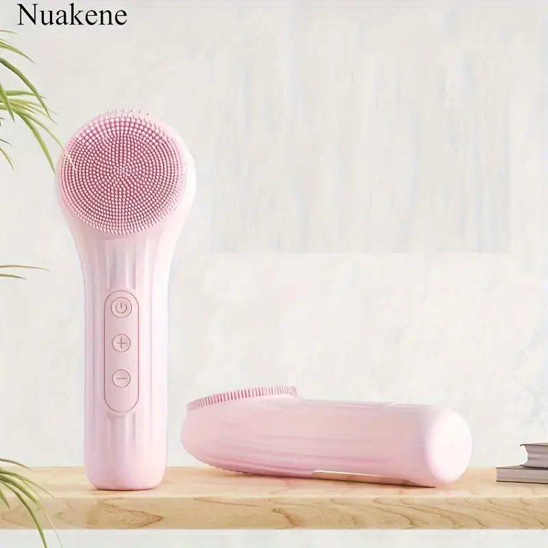 Cepillo limpiador facial eléctrico de silicona para hombres y mujeres, recargable, con temperatura constante, vibración, masaje, limpieza de poros, exfoliación, eliminación de puntos negros y acné.