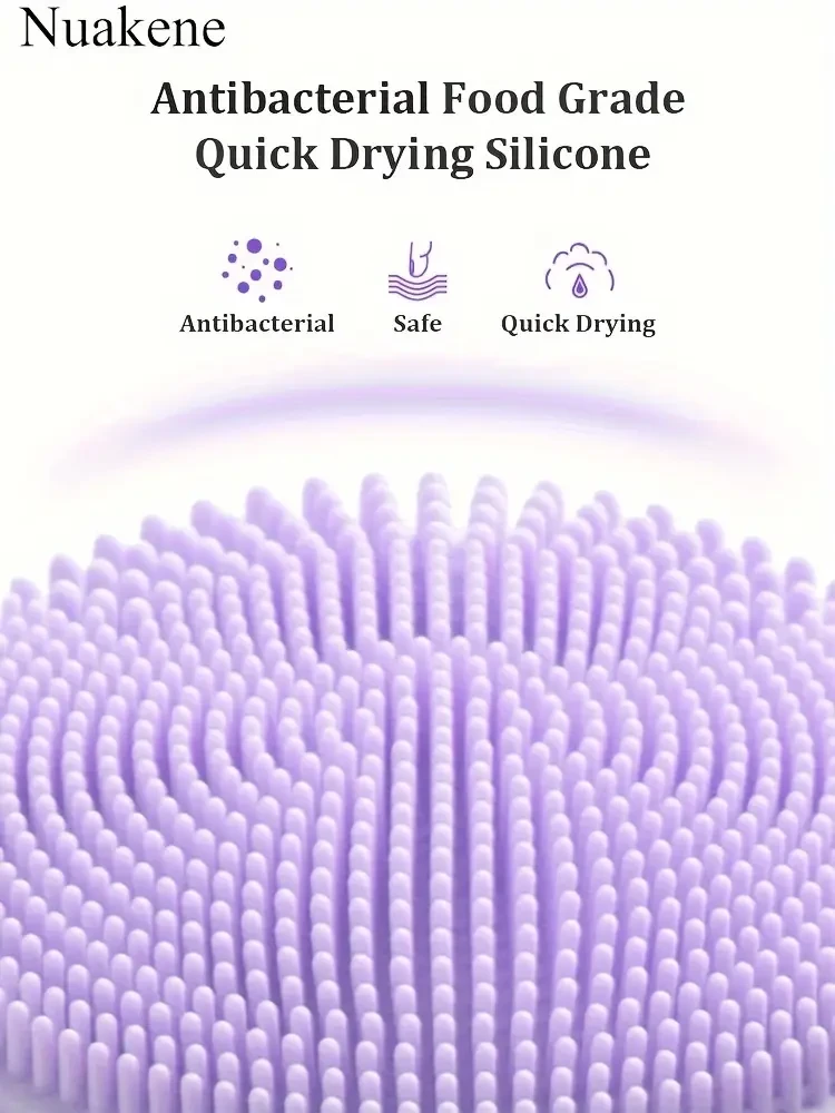 Cepillo limpiador facial eléctrico de silicona para hombres y mujeres, recargable, con temperatura constante, vibración, masaje, limpieza de poros, exfoliación, eliminación de puntos negros y acné.