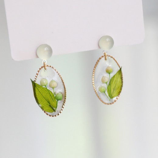 Pendientes ovalados con marco de fotos para mujer