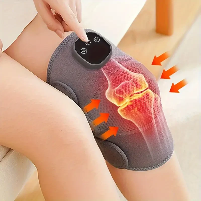 Masajeador de rodillas recargable por USB con calor y vibración ajustables: ideal para articulaciones, hombros y piernas | Equipo de spa de belleza sin olor