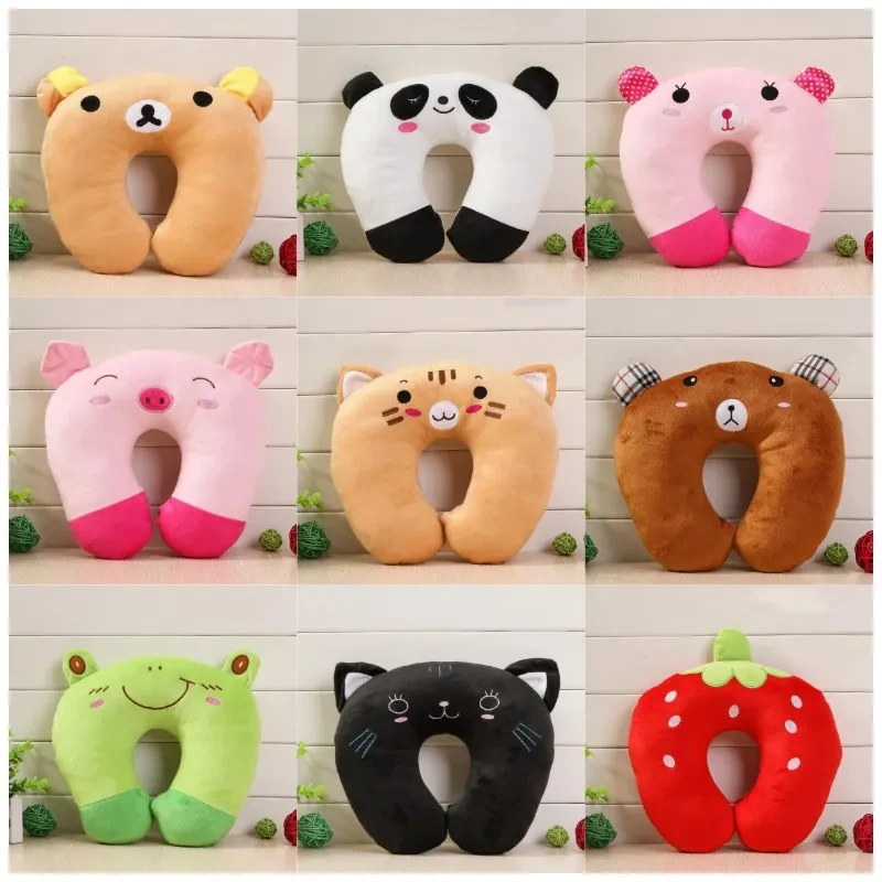 Almohada en forma de U de dibujos animados, almohada para el almuerzo, almohada para el cuello, almohada en forma de U para la oficina, almohada para el cuello de viaje, almohada para el cuello, almohada en forma de U