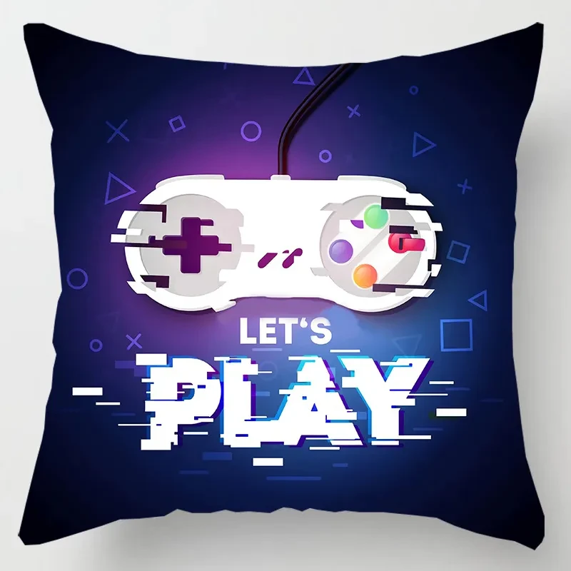 Funda de almohada para sofá con estampado de botones de gamepad