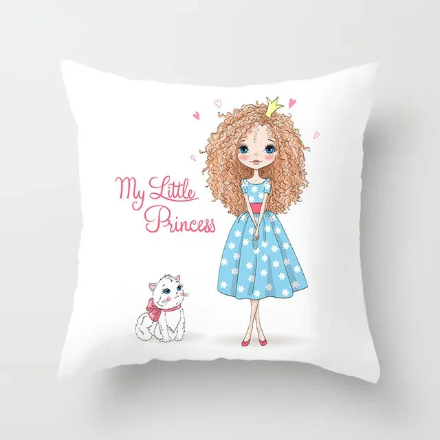 Funda de cojín con diseño de chica guapa de dibujos animados, almohadilla de arena para el hogar