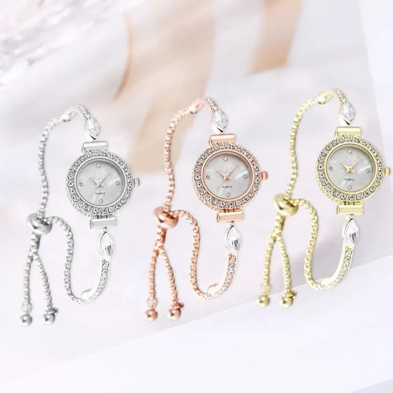 Reloj de pulsera extraíble con esfera decorativa de diamantes