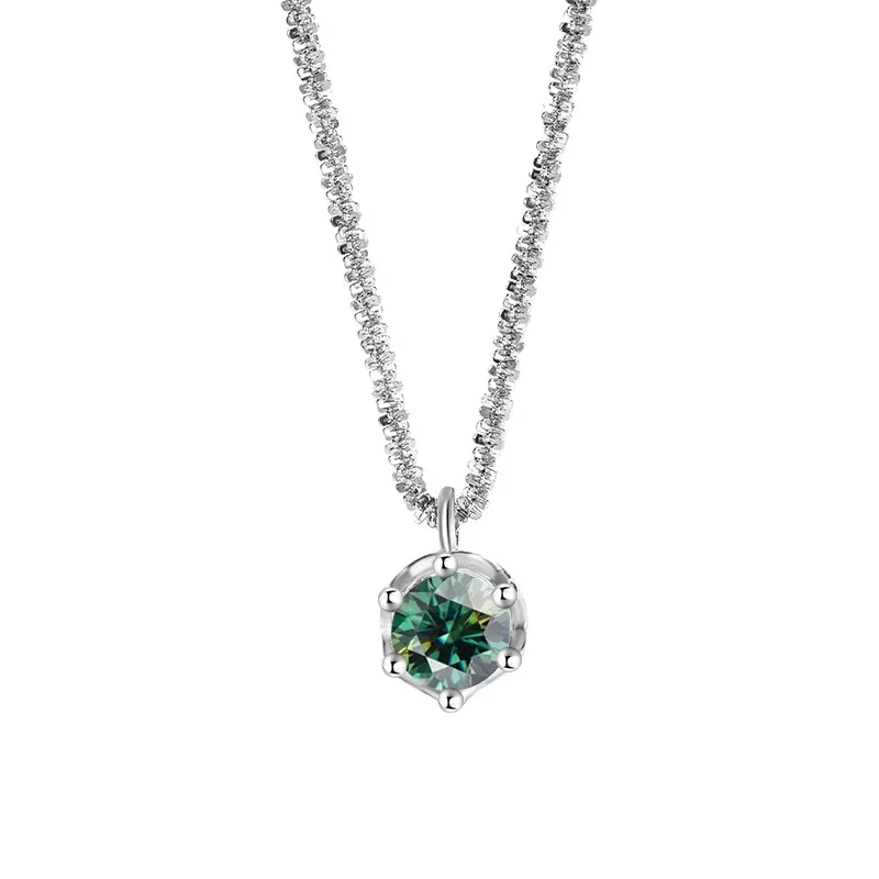 Colgante de moissanita simple de plata esterlina S925 para San Valentín, luz de lujo