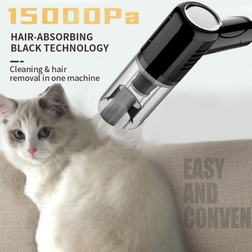 Aspiradora de mano pequeña para coche, de doble uso, para perros y gatos, con succión de pelo seco y húmedo, ideal para eliminar el pelo de mascotas.